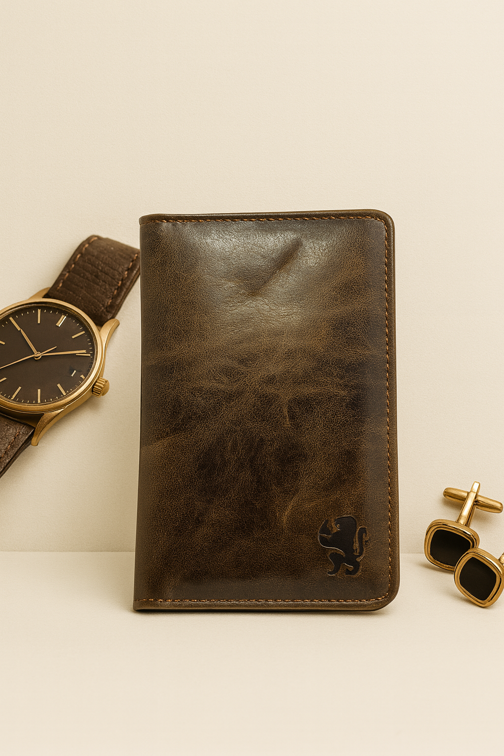 Elvarn Brown Long Leather Wallet for Men – 100% Genuine Slim Vertical Wallet