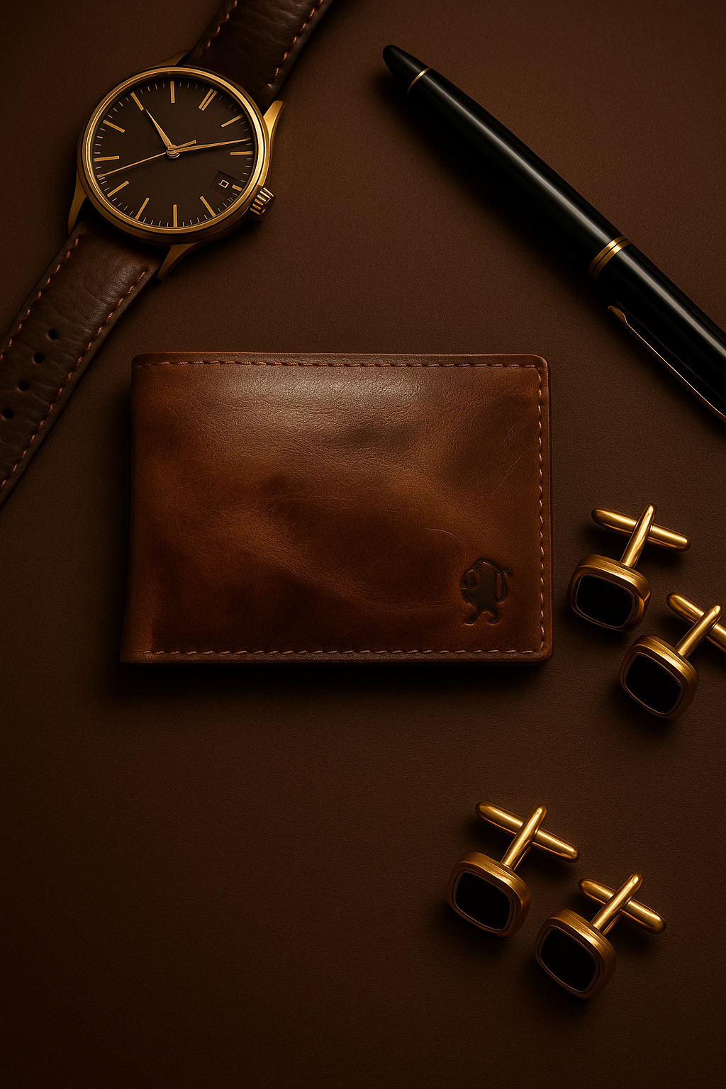 Elvarn Rustic Tan-Brown Leather Wallet for Men – 100% Genuine Distressed Bifold