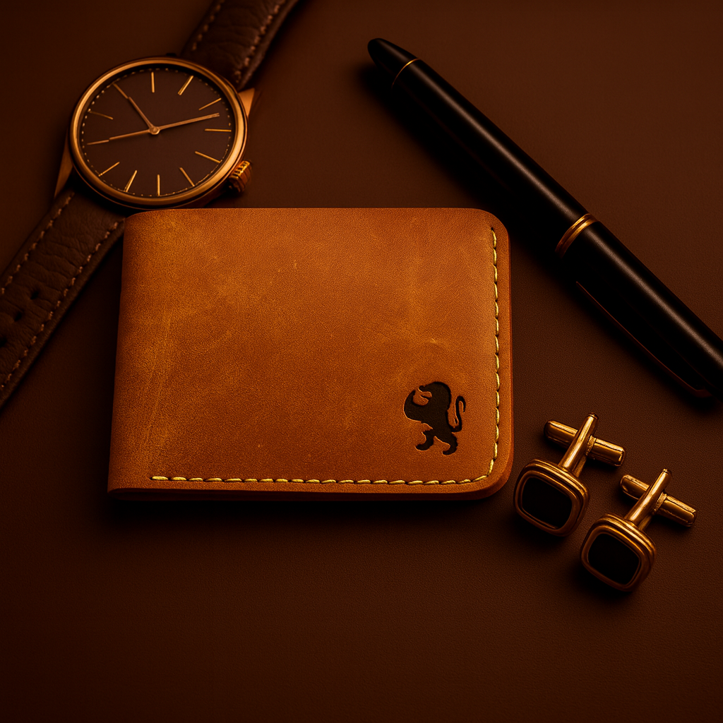 Elvarn Tan Mockup Leather Wallet for Men – Slim Bi-Fold Stylish Wallet